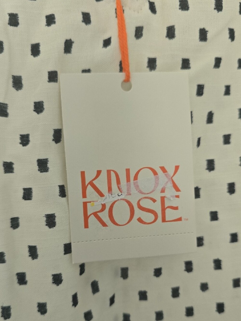 Knox Rose White Dress with Black Dot Print and Trim - Picture 4 of 12